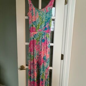 Lilly Pulitzer Pink and Blue Maxi Dress
